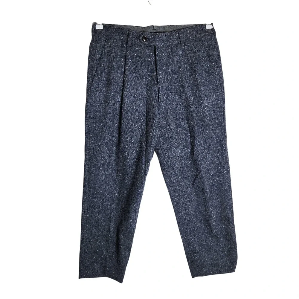Todd Snyder Mens Navy Blue Wool Blend Pleated Trousers Size 30 Made in Portugal